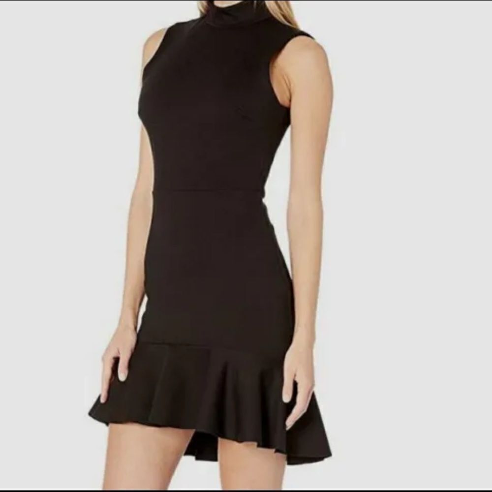 NWT Susana Monaco Holiday Party Mock Neck Sleeveless Ruffle Dress Size 2